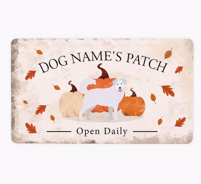 Pumpkin Patch: Personalised {breedFullName} Metal Sign